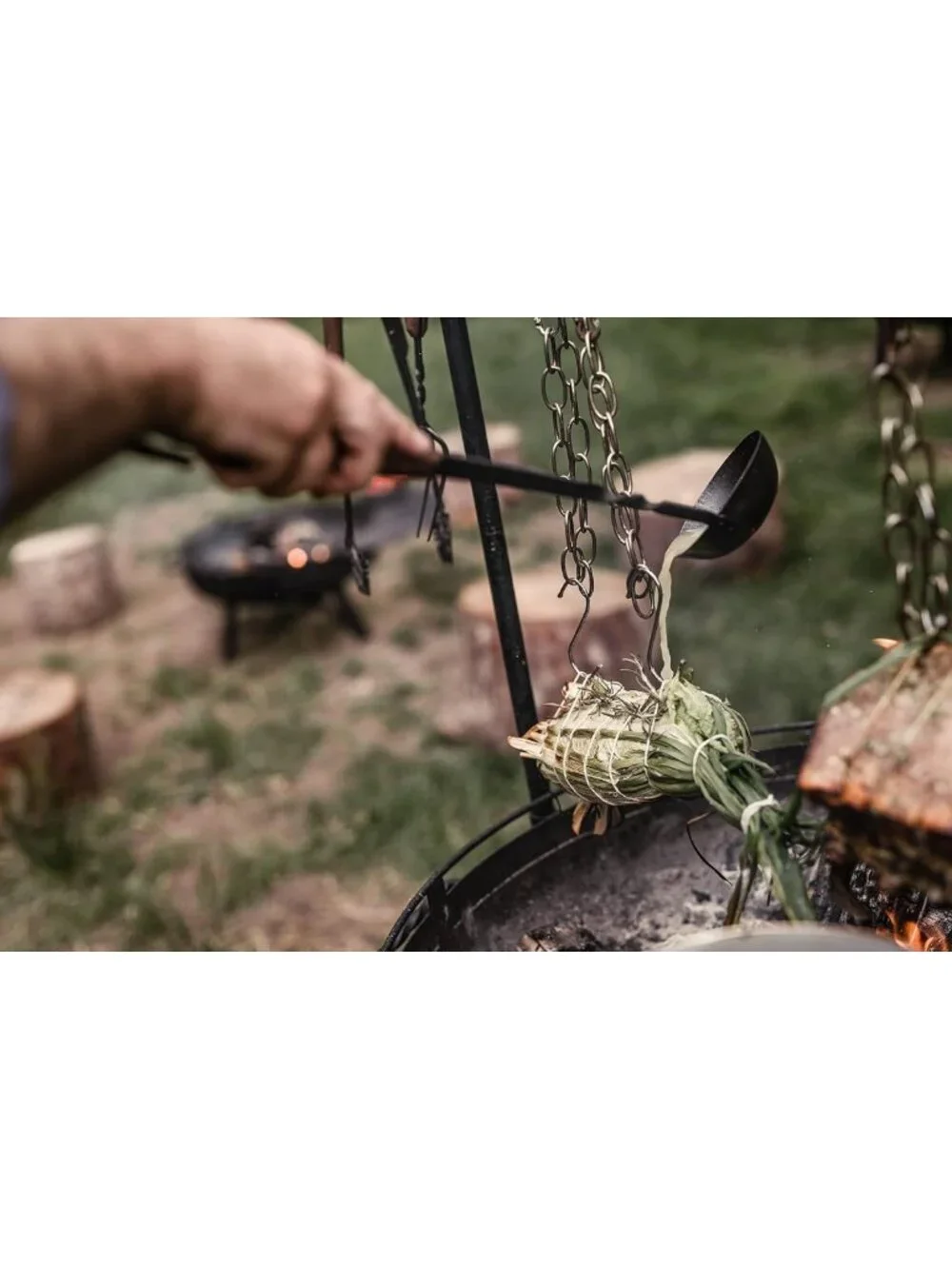 Stainless Steel Cowboy Grill Ladle - Large Long Handle Soup Dipper for Outdoor